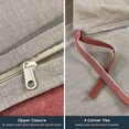 thumbnail image 4 of Home Soft Things 3 Piece Washed Cotton Duvet Cover Set - Buffalo - Cherry - Queen (92" x 90"), 4 of 8