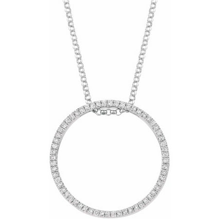 0.24 Carat T.W. Diamond Sterling Silver Stackable Medium Circle Pendant