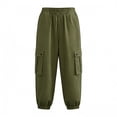 thumbnail image 7 of GUACER Women's Cargo Pants Elastic Waist Linen Jogger Trousers Multi Pocket Relaxed Fit Casual Streetwear, 7 of 7