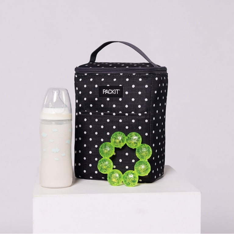 Pac-Kit Freezable Baby Bottle Cooler Bag with Polka Dots, Keeps