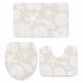 thumbnail image 2 of Summer Marine Life Bathroom Rugs Set Graffiti Corals Shell Conch Sea Starfish Retro Non Slip Absorbent Soft Bath Mats 3 Piece Set with Bathroom Rug, U-Shaped Floor Mat, Toilet Seat Cover Small Size, 2 of 9