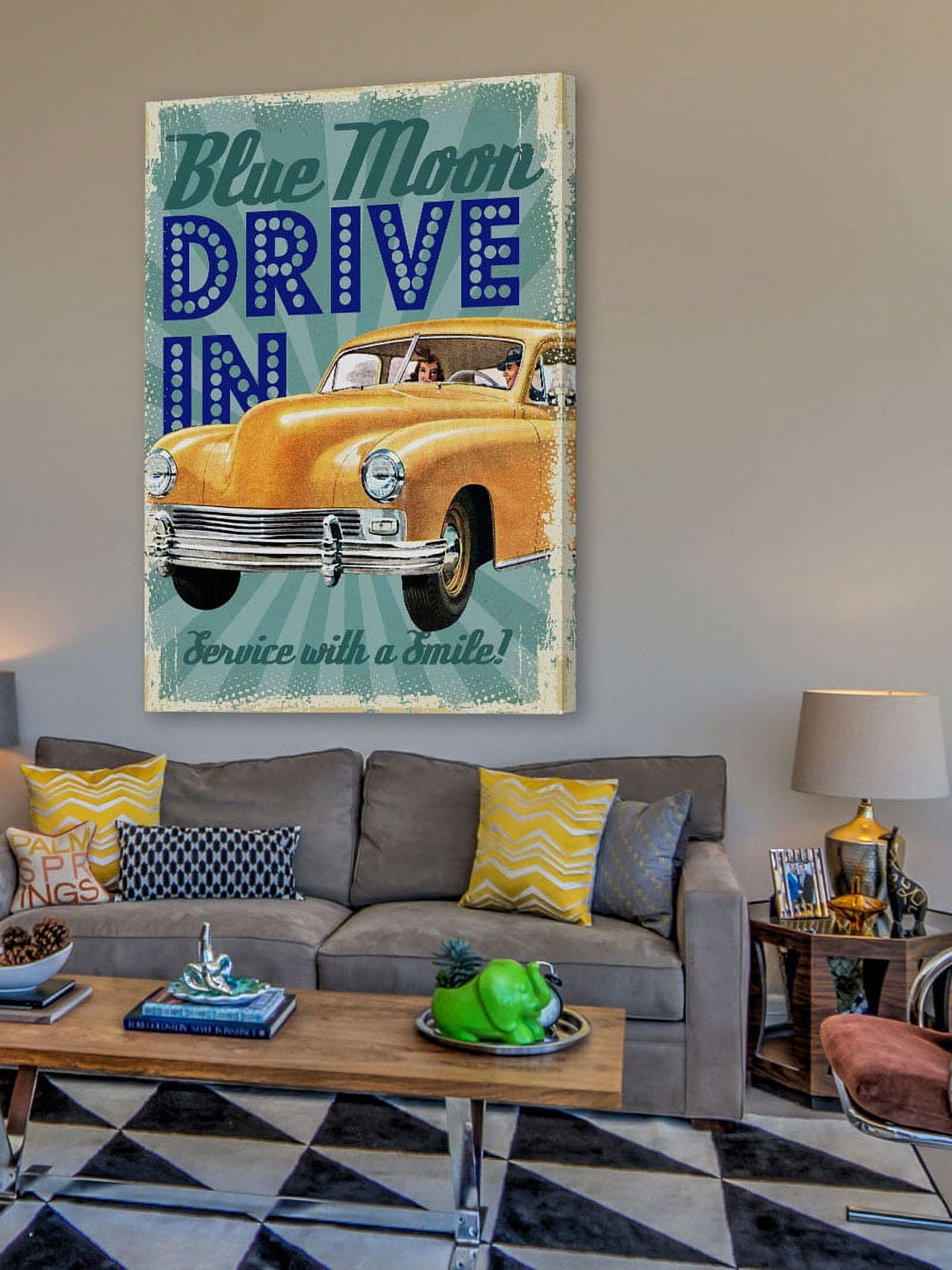 Marmont Hill "Blue Moon Drive In" Painting Print on Canvas