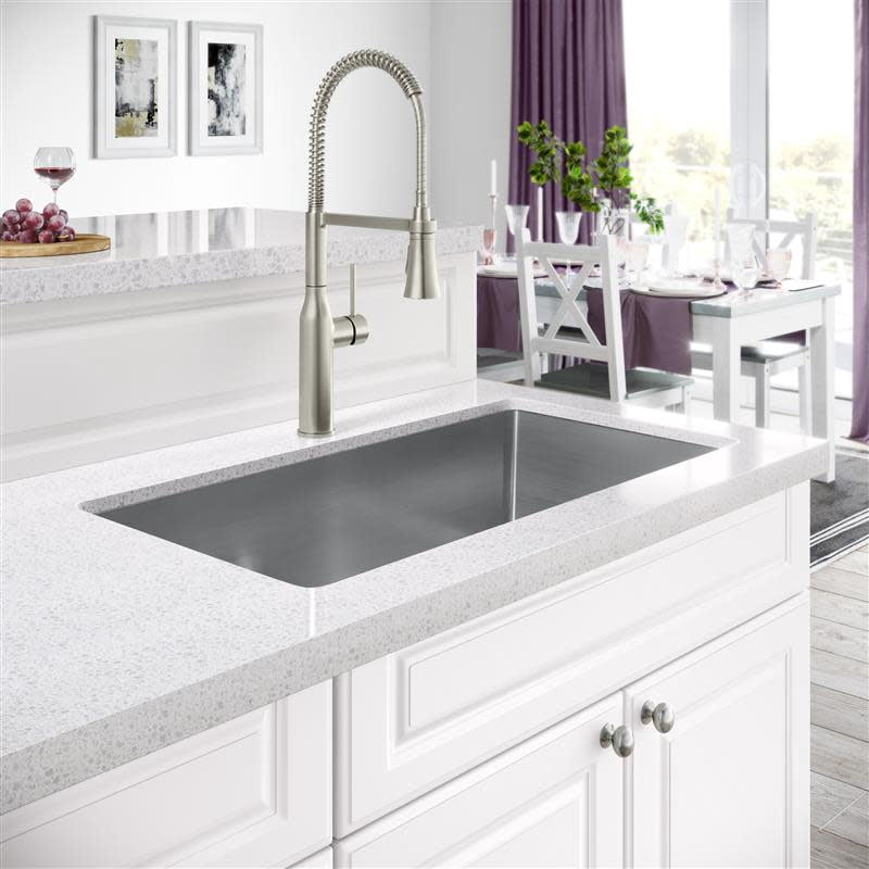 Proflo PFXC5027CP Basque Top-Mount 1.5 GPM Single Hole Pre-Rinse Kitchen Faucet - Chrome