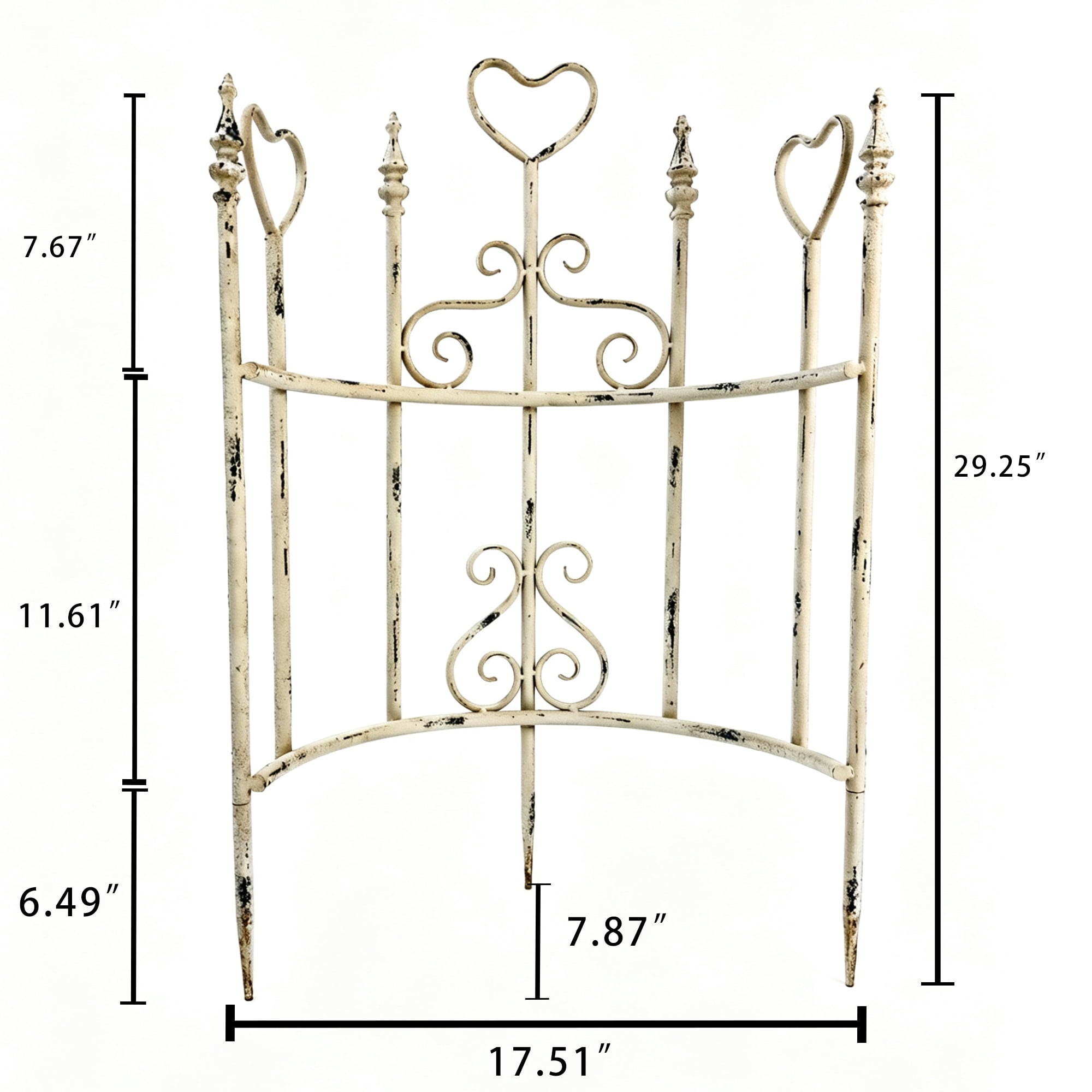 2Pcs Iron Garden Fence, Decorative Fence Pannels, Outdoor Yard Landscape Pathway Border Panels Anti Animal Flowers Plants Barrier Climbing Trellis, 29.25"*17.51"