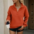 thumbnail image 6 of larppty Womens Half Zip Oversized Sweatshirts Fleece Hoodies 2025 Trendy Long Sleeve Pullover Tops Y2k Fall Outfits (Orange, XL), 6 of 8