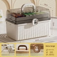 thumbnail image 1 of Eco-Friendly Large-Capacity 3-Layer Medical Storage Box with Customizable Logo, Durable Plastic Construction, Rotating Lock, and Handle - Multi-Functional Ivory White Home First Aid Organizer for, 1 of 6