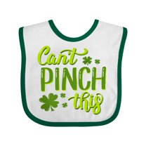 Inktastic St. Patrick's Day Can't Pinch This Hand Lettering Boys or Girls Baby Bib