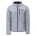 thumbnail image 2 of Men's-Cutter & Buck  Gray Utah Utes Rainier Eco PrimaLoft Hooded Full-Zip Jacket, 2 of 3