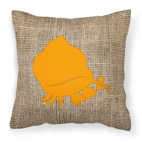 Carolines Treasures BB1102-BL-OR-PW1818 Hermit Crab Burlap and Orange   Canvas Fabric Decorative Pillow BB1102 18H x18W
