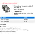 thumbnail image 2 of Throttle Body - Compatible with 2007 - 2010 BMW X5 2008 2009, 2 of 2