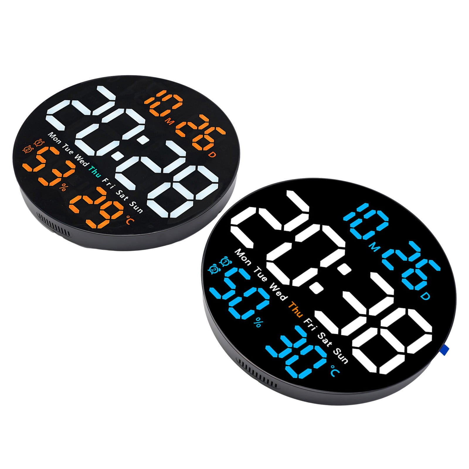 Leke 10 Inch Digital Wall Clock with Alarm Temperature and Hygrometer