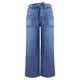 thumbnail image 2 of Gibobby Jeans dama Pantalones vaqueros de pierna ancha para mujer, pantalones holgados con parte inferior de campana y cintura elástica de cintura alta(Azul,G), 2 of 5