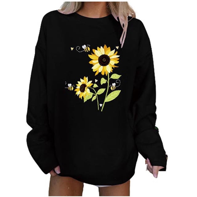 Blusa de manga larga con cuello redondo y estampado informal para mujer a la moda Pompotops gfhjh2629
