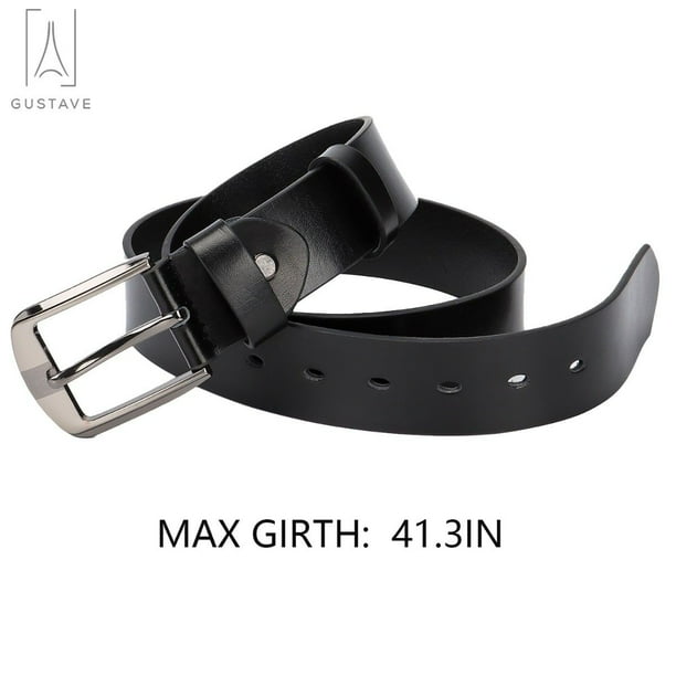 Gustave Men's 35mm Casual Leather Belt - Mens Belt For Suits, Jeans,  Uniform - Classic Work Business Dress Belt With Single Prong Buckle