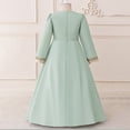 thumbnail image 4 of WMQPNNS Girls Abaya Long Sleeve Prayer Dress Girls Floral Dress Size 6 Dubai Robe 2026 Ramadan Eid Eid Kaftan Dress, Size 12-18month,7-Light Green, 4 of 9