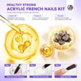 thumbnail image 6 of Saviland French Acrylic Nail Kit: Keratin Acrylic Cover Powder with Avrylic Liquid Monomer Castor Oil Vitamin E Nail Primer Nail Glue 84 French Tips Pink Rhinestones Complete Tools, 6 of 8