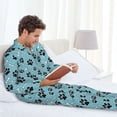 thumbnail image 6 of Naloa Cute Dog Footprints Men’s Pajamas Set - Long Sleeve Button Down Sleep Shirt and Pajama Bottoms Sleepwear Set-X-Large, 6 of 7