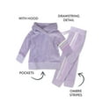 thumbnail image 2 of Honest Baby Clothing Organic Cotton Boy or Girl Long Sleeve 2 Piece Velour Hoodie and Sweatpant Set, Newborn to 24 Months, 2 of 5