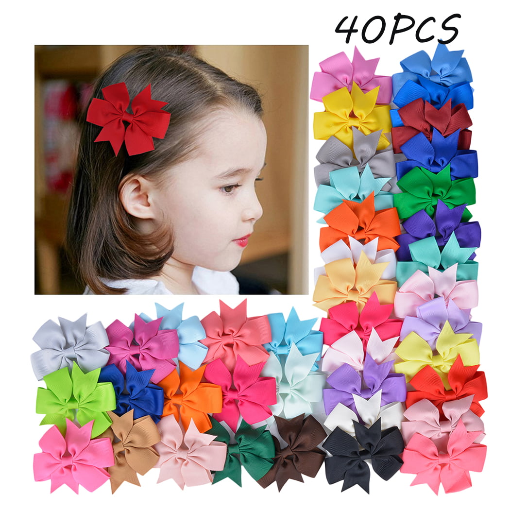 4pcs Color Mixed Hair Barrettes Baby Girl Toddlers Teens Kids Snap Clip 