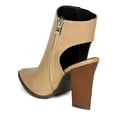 thumbnail image 3 of Bumper CK94 Women Leatherette Pointy Toe Cut Out Back Chunky Heel Ankle Bootie, 3 of 5