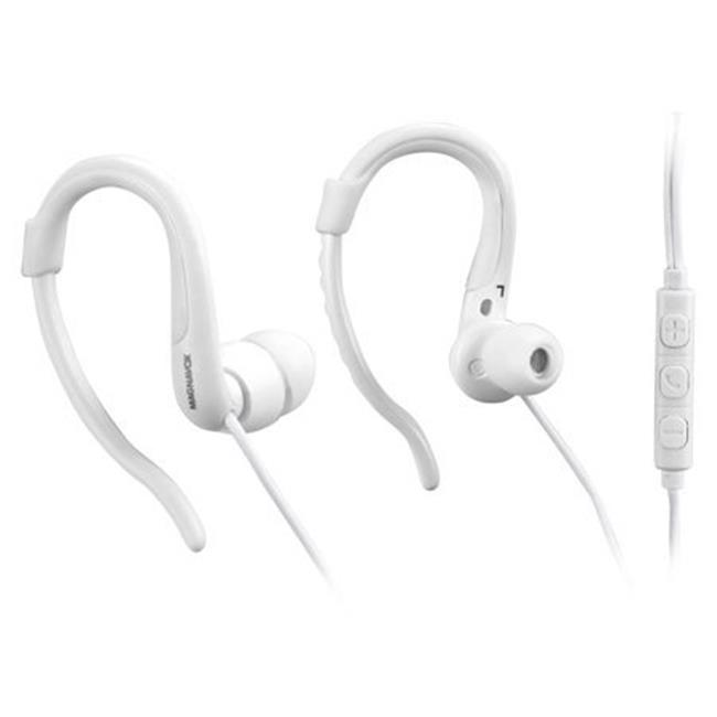 Earhook Headphones Microphone White