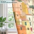 thumbnail image 4 of Yayeee Window Curtains Light Filtering 63"x52" Grommet Panel Pair Home Living Room Decor, Pink Cityscape Painting, 4 of 7