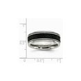 thumbnail image 2 of Gem & Harmony Mens Stainless Steel 8mm Grooved Stingray Inlay Wedding Band Ring for Men, 2 of 6