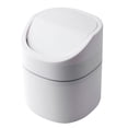 thumbnail image 1 of Trash Can Desktop Waste Garbage Bin Kitchen with Lid Office Desk Mini Debris Storage Bucket, Flip Lid, White, 1 of 8