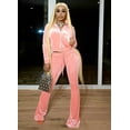 thumbnail image 2 of Women Casual 2 Piece Outfit Tracksuits High Waist Flared Pant Workout Sets with Pockets, 2 of 6