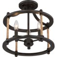 thumbnail image 3 of Quoizel FTR1713IB 3-Light Semi-Flush Ceiling Light 13" Amber Glass 5"W x 0.75"H, 3 of 3