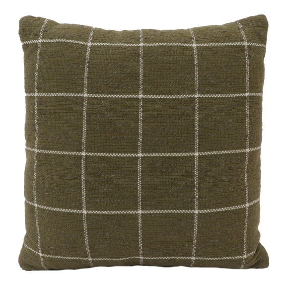 Mainstays Olive Window Pane Decorative Throw Pillow 18x18