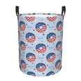 thumbnail image 1 of Balery Donut with the USA Fag Cesta de ropa redonda con asas, impermeable, independiente, para ropa, juguetes, dormitorio y familia-Small, 1 of 6