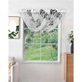 thumbnail image 2 of Waterfall Valances for Windows, Grey Ombre Botanical Kitchen Sheer Valance Curtains, Watercolor Gray Pastoral Leaf Rod Pocket Elegant Swag Valances for Living Room Bedroom, 47.2"x38.5", 3 Panel, 2 of 8