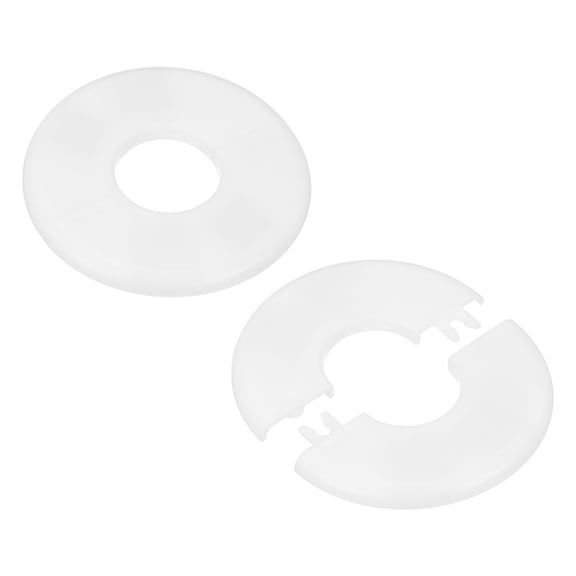 2-Pack Wall Split Flange, for 32mm OD Pipe ABS Escutcheon Plate Round Self-Adhesive Plumbing Cover Plates [White]
