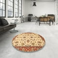 thumbnail image 4 of Ahgly Company Machine Washable Indoor Round Abstract Red Fox Red Area Rugs, 5' Round, 4 of 7