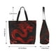 thumbnail image 5 of Fotbe Red Dragon On Black Bolsa Tote Estética de Lona con Estampado para Mujer - Bolsa Reutilizable de Hombro Casual para Vacaciones, Compras, Trabajo y Gimnasio, 5 of 8