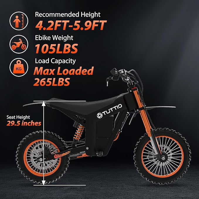 TUTTIO Electric Dirt Bike Combo - Soleil01 & ARC-I, 2000W 48V 21Ah Electric Motocycle for Adult with Max 37mph & 750W 36V 13AH Mini E-Bike for Kids, 2Pcs Family for Parent-Child Riding