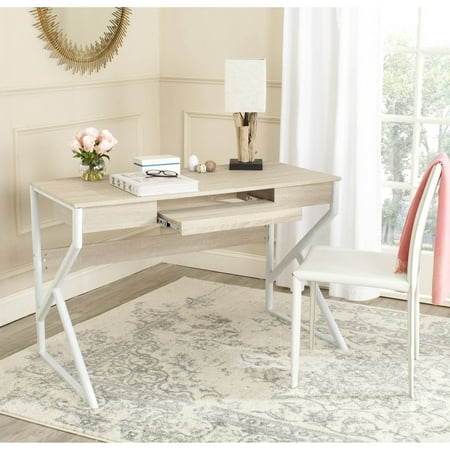 Safavieh Bryany Computer Desk, Natural Top/White Legs
