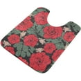 thumbnail image 5 of SKYSONIC Bath Mats Toiletry Mat, Fluffy Plush Absorbent Bath Rugs Carpet with Non Slip Bottom for Bathroom Floor Toilet Tub and Shower-Vintage Red Rose, 5 of 7