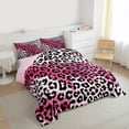 thumbnail image 3 of Homewish Retro Cheetah Pattern Bedding Comforter Set,Jungle Leopard Print Twin Comforter Sets,Pink Black Bedding Set For Men Women,Luxury Bedroom Decor Reversible,2 Pieces, 3 of 8