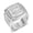 Steel Color [Us Code], variant on Titanium Mens CZ Anniversary Ring Comfort Fit Wedding Band Gift for Husband With White Gift Box Packaging