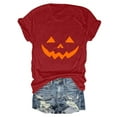 thumbnail image 4 of Halloween Shirts for Women Casual Graphic Tee for Summer Party Out with Jeans Round Neck T Shirt for Women’s Wardrobe Red XL, 4 of 5
