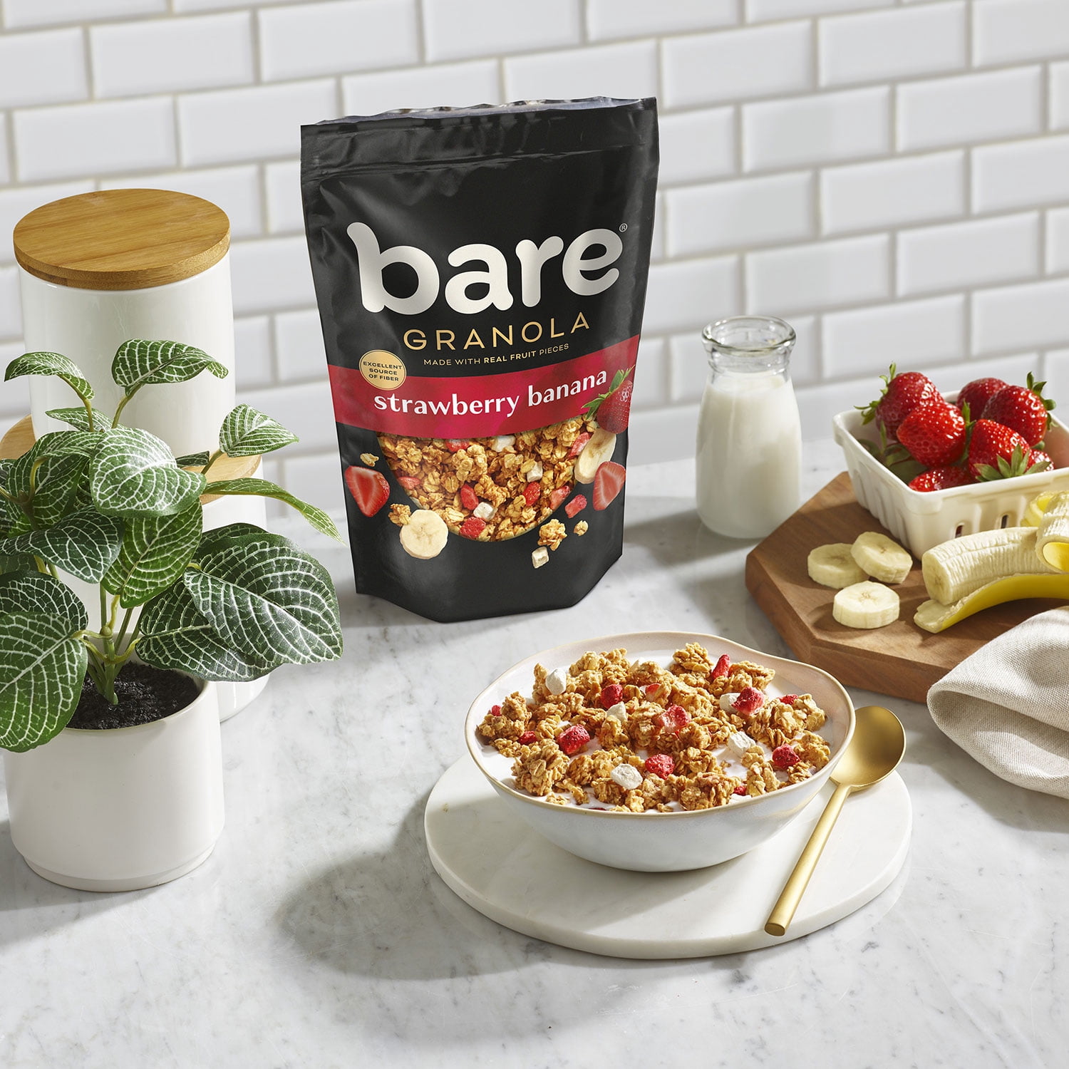 (5 pack) Bare Granola Strawberry Banana Crunchy Fruit Chips, 11 oz Bag