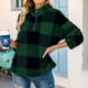thumbnail image 3 of Puntoco, abrigo para mujer, moda para mujer, cálido cuello de tortuga, cremallera, estampado a cuadros, prendas de vestir exteriores informales de felpa, top, liquidación de Navidad Puntoco Puntoco-3432, 3 of 9