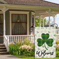thumbnail image 4 of Welcome St. Patricks Day Green Plaid Shamrocks Clovers Garden Flag Yard Flag 12x18 Inch Double Sided Small Mini Yard Outdoor Outside Holiday Decoration, 4 of 6