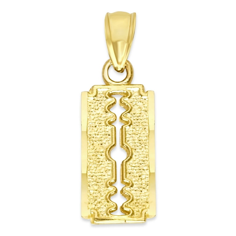 Gold razor pendant sale