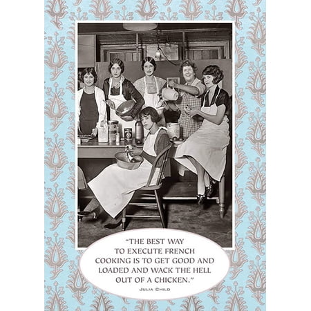 Funny Women's Birthday Greeting Card (5" x 7") by Paper Street | 3 Pack + 3 Envelopes (Julia Child Chicken)