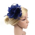 thumbnail image 6 of Baberdicy Fascinators Hats for Women Clearance！For Womens Flower Headband Cocktail Wedding Fascinators Hat Headband Hair Clips Navy, 6 of 6
