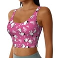 thumbnail image 2 of Fotbe Love Dog Pattern Womens' Sports Bra Longline Wirefree Padded with Medium Support Sports Moisture-Wicking Workou Vest,Tank Top-, 2 of 7