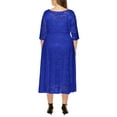 thumbnail image 5 of Eternatastic Womens Scooped Neckline Floral lace Top Plus Size Cocktail Party Midi Dress 5XL Blue, 5 of 5